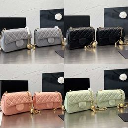 Women's Luxurys Channel bags Designers Shoulder Bag Fashion Classic Adjustable Small Gold Ball Small Square Bag Top Leather Portable Crossbody Bag Set 2 size 20 17cm