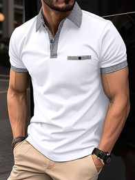 Men's Polos 2023 Summer Casual Short Sleeved Polo Shirt Office Fashion Lapel T Shirt Breathable Clothing 230724