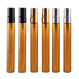 Perfume Bottle 50pcs lot 2ml 3ml 5ml 10ml Amber Glass with Atomizer Empty Cosmetic Containers for Travel Spray Refillable 230725