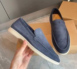 High Sneaker Mens casual shoes LP loafers flat low top suede Cow leather oxfords Moccasins summer walk comfort loafer slip on loafer rubber sole flats EU36-47