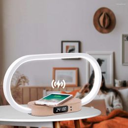 Table Lamps Wireless Charger Wooden Lamp LED Desk Smart Creative Night Light Bedside Charging
