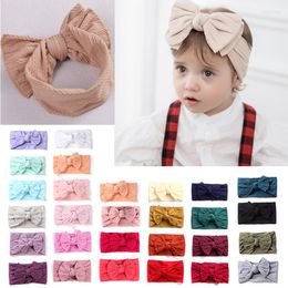 Hair Accessories 37 Colours Baby Bow Headwrap For Children Bowknot Headwear Elastic Knit Cables Turban Soft Nylon Kids