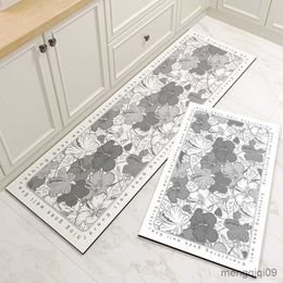 Carpets Water Proof and Oil-resistant Kitchen Mats Wipeable Leather Easy-care Bathroom and Non-slip Soft Rug R230725