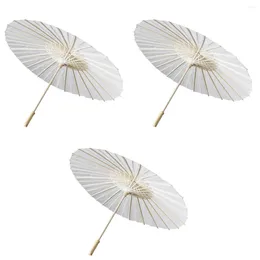 Umbrellas 3 PCS Oil Paper Umbrella Painting Parasol DIY Vintage Graffiti Japanese Decorative White