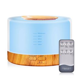 Muji aromatherapy machine remote control wood grain humidifier 500ML ultrasonic household timing spray machine Air purifier