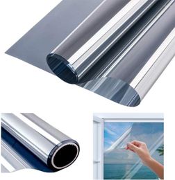 Window Stickers Self-adhesive Silver Film Protective Anti Look Tint For Home Sun Blocking Privacy Glass One Way Mirror