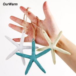 Decorative Objects Figurines OurWarm 10Pcs Artificial Resin Starfish Marine Decoration 10cm Finger Sea Star DIY Craft Beach al Ornaments 230725