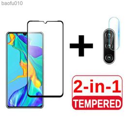 2 in 1 Tempered Glass For Huawei P30 lite P20 pro glass Psmart 2019 Screen Protector lens Film Glass For Huawei P20 P30 lite L230619