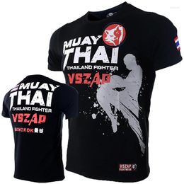 Men's T Shirts Muay Thai Shirt Running Fitness Sports Short Sleeve Outdoor Boxing Wrestling Tracksuits Summer Breathable Quick Dry Tops