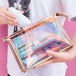 Cosmetic Bags Cases Transparent Pretty Makeup Fashion Laser Travel Bag Toiletry Brush Organiser Necessary Case Wash Make Up Box 230725