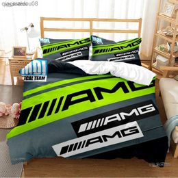 A-AMG Racing Duvet Cover Fashion Comforter Bedding sets Soft Quilt Cover and cases for Teens Boys Single/Double/Queen/King L230704