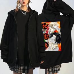 Men's Hoodies Jigokuraku Manga Zipper Hell's Paradise Yamada Asaemon Tenza Men Women Hooded Tops Vintage Gothic Zip-up Jacket Clothes