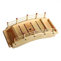 Plates Wooden Sushi Bridge Tray Serving Platter Ornament For Japanese Cuisine Dessert