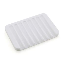 Soap Dish with Drain Silicone Soap Holder for Shower Bathroom Self Draining Waterfall Soap Tray factory outlet