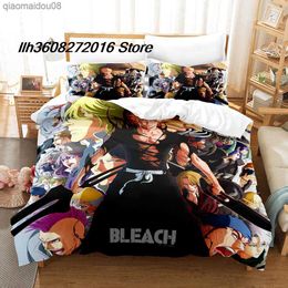 New Bleach Bedding Set Single Twin Full Queen King Size Bed Set Aldult Kid Bedroom Duvetcover Sets 3D Print Anime Bed Sheet Set L230704