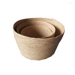 Storage Baskets Handmade Paper Knitted Basket Rattan Box Toys Container Makeup Organiser