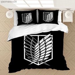 Anime Attack On Titan 3D Printed Bedding Set Duvet Covers cases Comforter Bedding Set Bedclothes Bed Linen(NO sheet) L230704