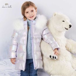 Women's Down Parkas DB19036-K dave bella winter baby girls24M-13Y fashion Colour hooded down coat children 90% white duck down padded kids jacket HKD230725