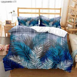 Tropical Leaf Elegant Duvet Cover Comforter Bedding sets Soft Quilt Cover and cases for Teens Boy Single/Double/Queen/King L230704