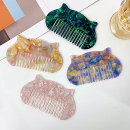 Fashion Marbling Pattern Hair Brushes Wholesale Detangle Cat Shape Hair Brush Comb Hair Styling Tools Travel Hair Comb