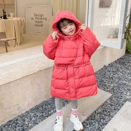 Down Coat Winter Down Jacket For Girls Hooded Coat Children Solid Colour Thick Outerwear Clothing 2-11 Year Teenage Kids Parka Snowsuit HKD230725