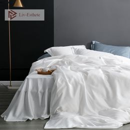 Bedding sets LivEsthete 100% Silk Nature Pure Natural Fabric Home Duvet Cover Pillowcase Bed Sheet Bedspread Set 230725