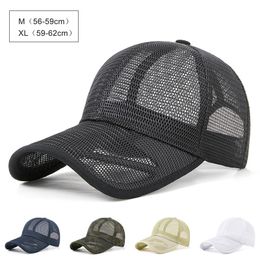 Ball Caps 56-62cm Men's Summer Hat Women's Mesh Card Car Hat Breathable Sports Sun Hat Large Size Baseball cap Solid Cushion Adjustable 230724