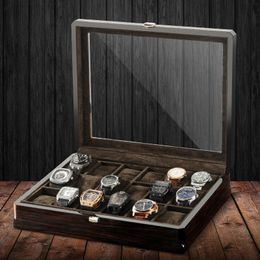 Watch Boxes Cases 12 Digit Multi Position Watch Case Storage Box Packing Cases High-grade Baking Paint Grain Jewelry Display Box Watch Organizer 230724