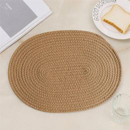 Table Mats Knitted Wear-resistant Oval Insulation Mat Thickened Pad Japanese Style Household Supplies