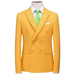 Men's Suits Men Office Blazer Jacket Fashion Solid Mens Double-breasted Suit Wedding Dress Coat Casual Business Male Clothing