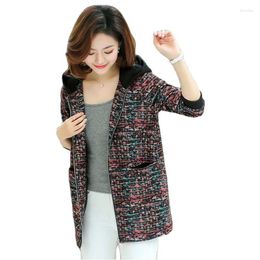 Women's Jackets 2023 Spring Autumn Style Leisure Tops Fashion Loose Female Hooded Medium Long Ladies Elegant Lining Jacket