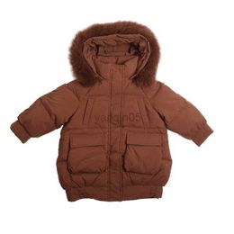 Down Coat Baby Girl Faux Fur Mogul Down Jacket Winter Teenage Boys White Duck Down Waterproof Snowsuit for 2-14Y HKD230725