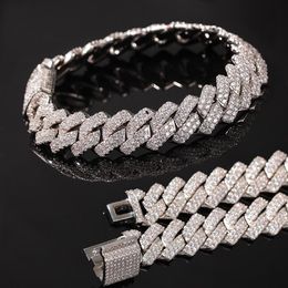 New Arrival personalized Gold Bling Diamond Mens Cuban Link Chain Bracelet Iced Out Cubic Zirconia Curb Wristband Chains Jewelry F240h