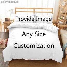 Luxury 3D Personalised Customization Print 2/3Pcs Comfortable Duvet Cover Case Bedding Sets EU/US/AU Size L230704