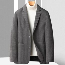 Men's Suits 2023 StyleHigh Quality Spring And Autumn Casual Suit Two Button Slim Knit Jacket Men Middle-aged Blaze