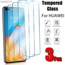 3PCS Protective Glass for Huawei P20 P30 Lite P Smart 2021 Screen Protector for Huawei P30 P40 Lite Pro Glass Phone Cover L230619