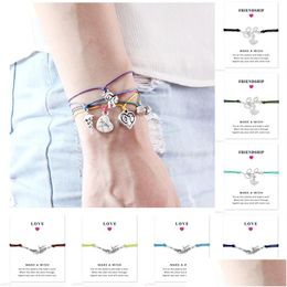 Charm Bracelets Girls Adjustable Friendship Statement Jewelry With Card Make A Sier Tree Of Life For Women Drop Delivery Dhylv