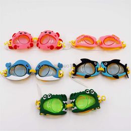 Goggles One-piece Cartoon Kids Swimming Glasses Comfortable Goggles for Children Waterproof Diving Equipment with Earplugs ffy Nose HKD230725