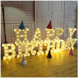 LED Light Sticks Luminous Alphabet Letter Lights Night Lamp Sign Decor Nursery Baby Sleep Marquee Wedding Christmaas 230724