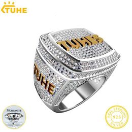 Band Rings Customized Men's Letter Ring Sterling Silver 925 Combination Letter Name Ring Jewelry 230724
