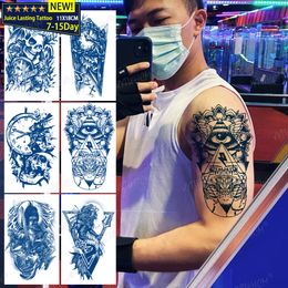 Men's Tattoos Pride Stickers 2 Weeks Long Lasting Semi Permanent Devil Eyes Clock Skull Body Art Temporary Tattoo Stickers Women