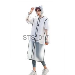 Raincoats Fashion Women Transparent Plastic Clear Raincoat Man Travel Waterproof Rainwear Adult Poncho Outdoor Rain Coat x0724