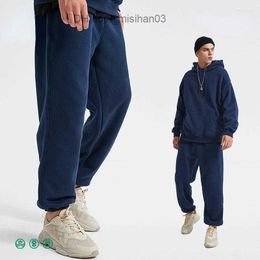 Men's Pants Men's Pants Men's Fleece Brand Sweatpants Warm Casual Thickened Autumn And Winter Unisex Solid Colour Joggers Men Z230726