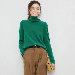 Women's Sweaters Pure Wool Sweater High Neck Knitted Pullover South Korea Fashion Long Sleeve Warm Top