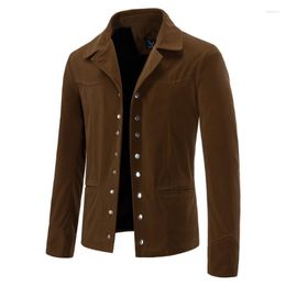 Men's Jackets 2023 Autumn/Winter High Quality Fashion British Style Jacket Solid Long Sleeve Single Breasted Coat Youth Casual Top