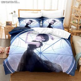 3D Wednesday Addams Family Bedding Sets Special TV Series Duvet Cover Set With cases Twin Full Queen King Purple Bed Linen L230704