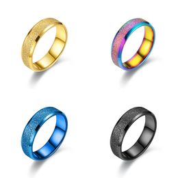 30/Pcs Unisex Stainless Steel Frosted Pearl Sand Ring for Men and Women Shiny Couple Ring Wedding Band Party Engagement Jewellery Gift