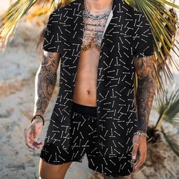 Men's Tracksuits 2023 Mens Beach Set Printed Shorts Short Sleeves Shirt Print Wear Suit