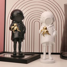 Decorative Objects Figurines Banksy Sculpture DeepSea Diver Statues Graffiti Street Collectible Art Toy Resin Girl Home Decoration Desk Shelf Decor 230724