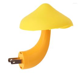 Night Lights Modern Cabin Led Lamp Mushroom Wall Cartoon Children's Bedroom Light Control Induction Home Decoration